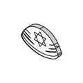 kippah yarmulke jewish isometric icon vector illustration