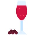 Kir Cocktail icon, Alcoholic mixed drink vector Royalty Free Stock Photo