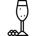 Kir Cocktail icon, Alcoholic mixed drink vector Royalty Free Stock Photo