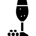 Kir Cocktail icon, Alcoholic mixed drink vector Royalty Free Stock Photo