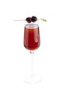 Kir royale alcoholic classic cocktail in a champagne glass