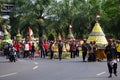 Kirab tumpeng hasil bumi (farmer thanksgiving) to celebrate Indonesian independence day