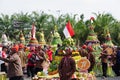 Kirab tumpeng hasil bumi (farmer thanksgiving) to celebrate Indonesian independence day