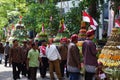 Kirab tumpeng hasil bumi (farmer thanksgiving) to celebrate Indonesian independence day