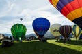 Kirchberg in Tirol, Tirol/Austria - September 26 2018: A group of hot-air balloons preparing themselves for a lovely morning