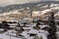 Kirchberg in Tirol, Tirol/Austria - March 26 2019: Church and houses in the village covered with a tin layer of snow