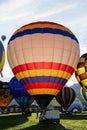 Kirchberg in Tirol, Tirol/Austria - September 26 2018: A hot-air balloon ready to take-off shot with the sun directly behind the