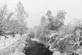 Kirchberg in Tirol, winter. River Royalty Free Stock Photo