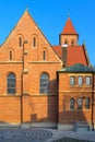 Kirchheim Teck, Germany, January 12 2024: St. Ulrich Church - Brick church built in the French early Gothic style