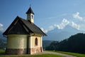 Kirchleitn chapel in front of mount Watzmann in Berchtesgaden, Germany