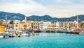 Kirenia historical city center, view to marina with many yachts Royalty Free Stock Photo