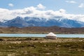 Kirgiz tent on the shores of Karakul Lake along Karakorum Highway, Xinjiang, China Royalty Free Stock Photo