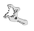 Kiribati Country 3D Outline Silhouette Map