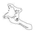 Kiribati Country Outline Silhouette Map