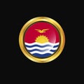 Kiribati flag Golden button