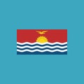 Kiribati flag icon in flat design