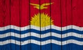 Kiribati Flag Over Wood Planks