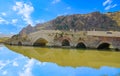 Kirikkale/Turkey-June 23 2018: Multi arched stone bridge Tas kopru, Cesnigir Bridge on Kizilirmak River