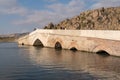 Kirikkale/Turkey-October 27 2019: Multi arched stone bridge Tas kopru, Cesnigir Bridge on Kizilirmak River