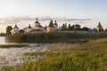 Kirillo-Belozersky monastery at setting sun Royalty Free Stock Photo