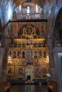 Kirillo-Belozersky Monastery. Frescoes on the walls and icons of altar of the Assumption Cathedral Royalty Free Stock Photo