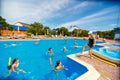 People are engaged in water aerobics in pool Royalty Free Stock Photo