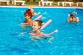 People are engaged in water aerobics in pool Royalty Free Stock Photo