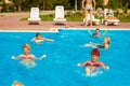 People are engaged in water aerobics in pool Royalty Free Stock Photo