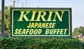 Kirin Japanese Seafood Buffet restaurant sign. Royalty Free Stock Photo