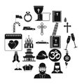 Kirk icons set, simple style