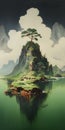 Kirk Vriess Island: A Digital Fantasy Landscape With Chinese Iconography