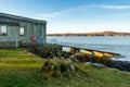 Kirkcudbright Lifeboat Station boat house and launch slipway ramp in winter