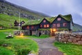 Kirkjuboargardur, historic wooden farm in Kirkjubour, Faroe Isla