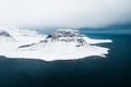 Kirkjufell, Church Mountain, Iceland\'s SnÃÂ¦fellsnes Peninsula covered by snow during winter,a mountain rising above the sea Royalty Free Stock Photo