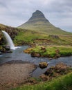 Kirkjufell, a church mountain with unique shape and fantastic landscape Royalty Free Stock Photo