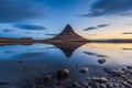 Kirkjufell and its reflection at sunrise, Iceland Royalty Free Stock Photo
