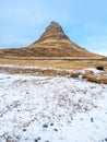 Kirkjufell mountain in winter, Iceland