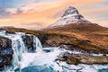 Kirkjufell mount and waterfall.