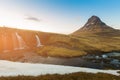 Kirkjufell volcano with waterfall, Iceland Royalty Free Stock Photo