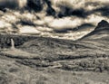 Kirkjufellfoss scenic spot with iconic waterfall and peak in Iceland