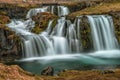 Kirkjufellsfoss waterfall in Icelands. moving water