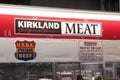 Kirkland Signature brand meat department inside Costco Wholesale shipping center.