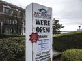 Kirkland, WA USA - circa April 2021: View of the popular lakeside restaurant, Anthony`s Homeport Restaurant, in downtown Kirkland