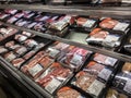 Kirkland, WA USA - circa January 2022: Angled view of delicious, fresh meat inside a PCC grocery store