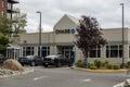 Kirkland, WA USA - circa July 2021: Street view of the drive thru banking area of a Chase bank Royalty Free Stock Photo