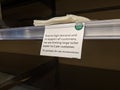 Sign annoucing limited toilet paper sales at a Whole Foods Market after a coronavirus panic causes customers to empty their stock