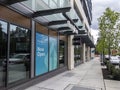 Kirkland, WA USA - circa May 2021: Angled street view of a newly opened First Tech Credit Union in the Kirkland Urban shopping