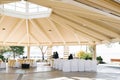 Kirkland, Washington, USA. February 2020.Gazebo or pavilion for outdoor wedding ceremonies. Preparing for the holiday