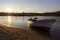 Kirklareli Turkey Igneada harbor, fishing boats, sunset and the view of the harbor and close above Royalty Free Stock Photo