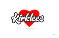 kirklees city design typography with red heart icon logo Royalty Free Stock Photo